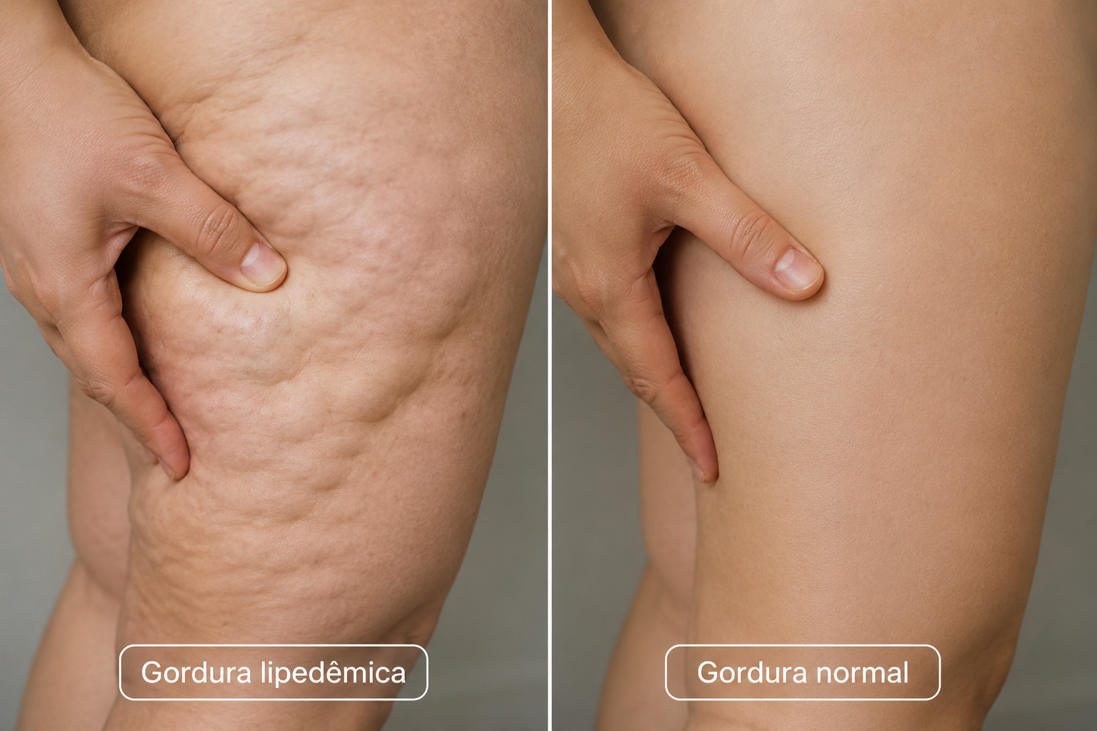 Gordura lipedêmica vs gordura normal