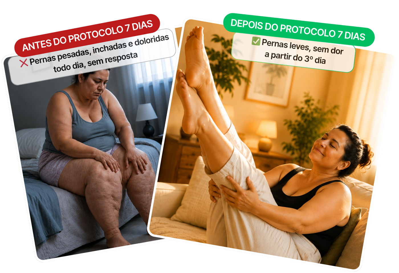 Antes e depois – Protocolo HPS Pernas Leves 7 Dias